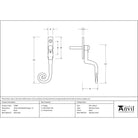 Black 16mm Monkeytail Espag - LH | From The Anvil - Espag. Fasteners - From The Anvil - Yester Home