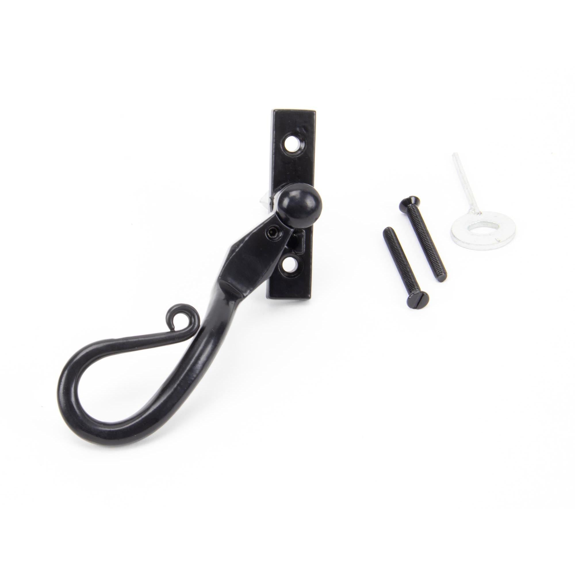 Black 16mm Shepherd's Crook Espag - LH | From The Anvil - Espag. Fasteners - From The Anvil - Yester Home