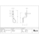 Black 16mm Shepherd's Crook Espag - RH | From The Anvil - Espag. Fasteners - From The Anvil - Yester Home