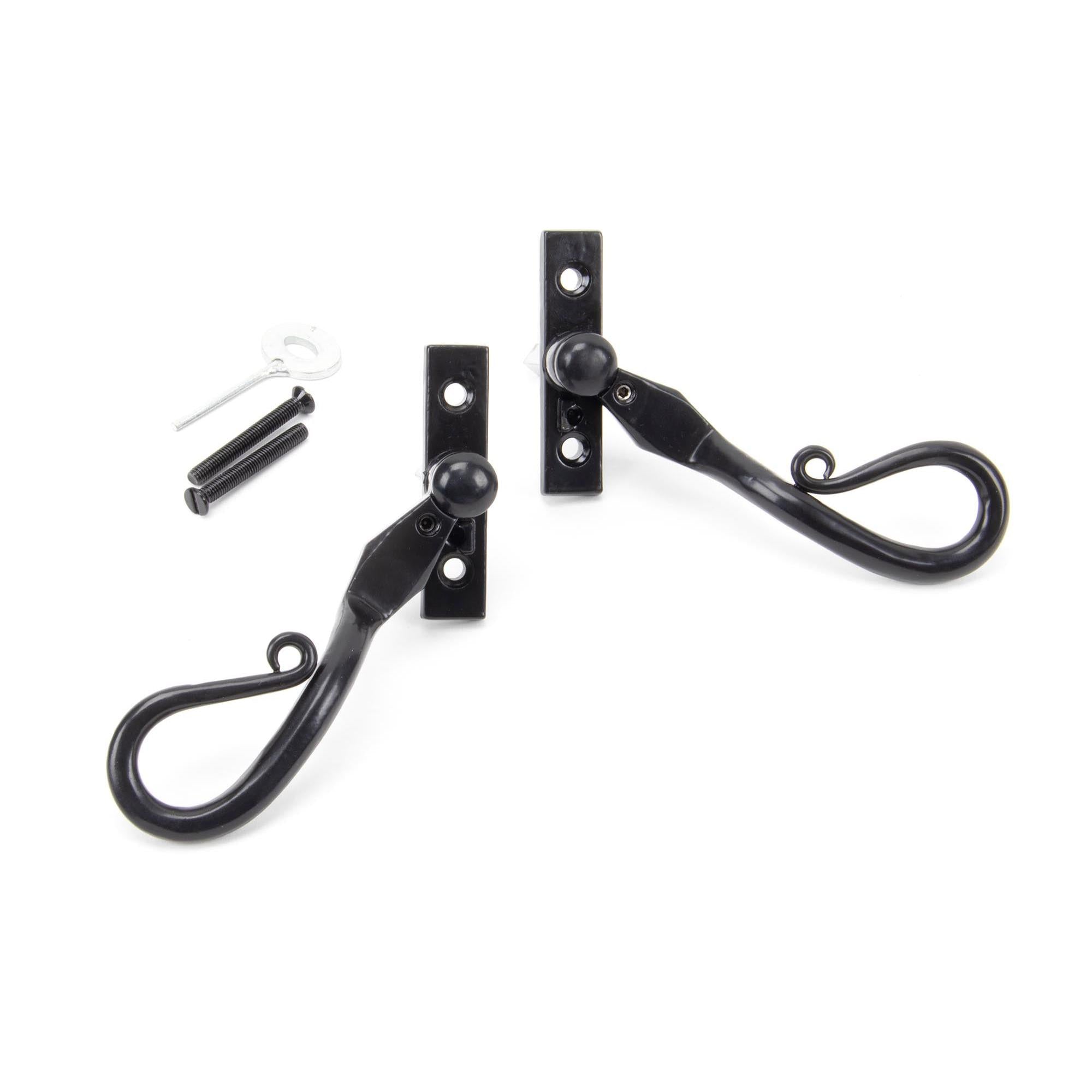Black 16mm Shepherd's Crook Espag - RH | From The Anvil - Espag. Fasteners - From The Anvil - Yester Home