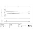 Black 18" Penny End T Hinge (pair) | From The Anvil-T Hinges-Yester Home