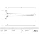 Black 18" Penny End T Hinge (pair) | From The Anvil - T Hinges - From The Anvil - Yester Home