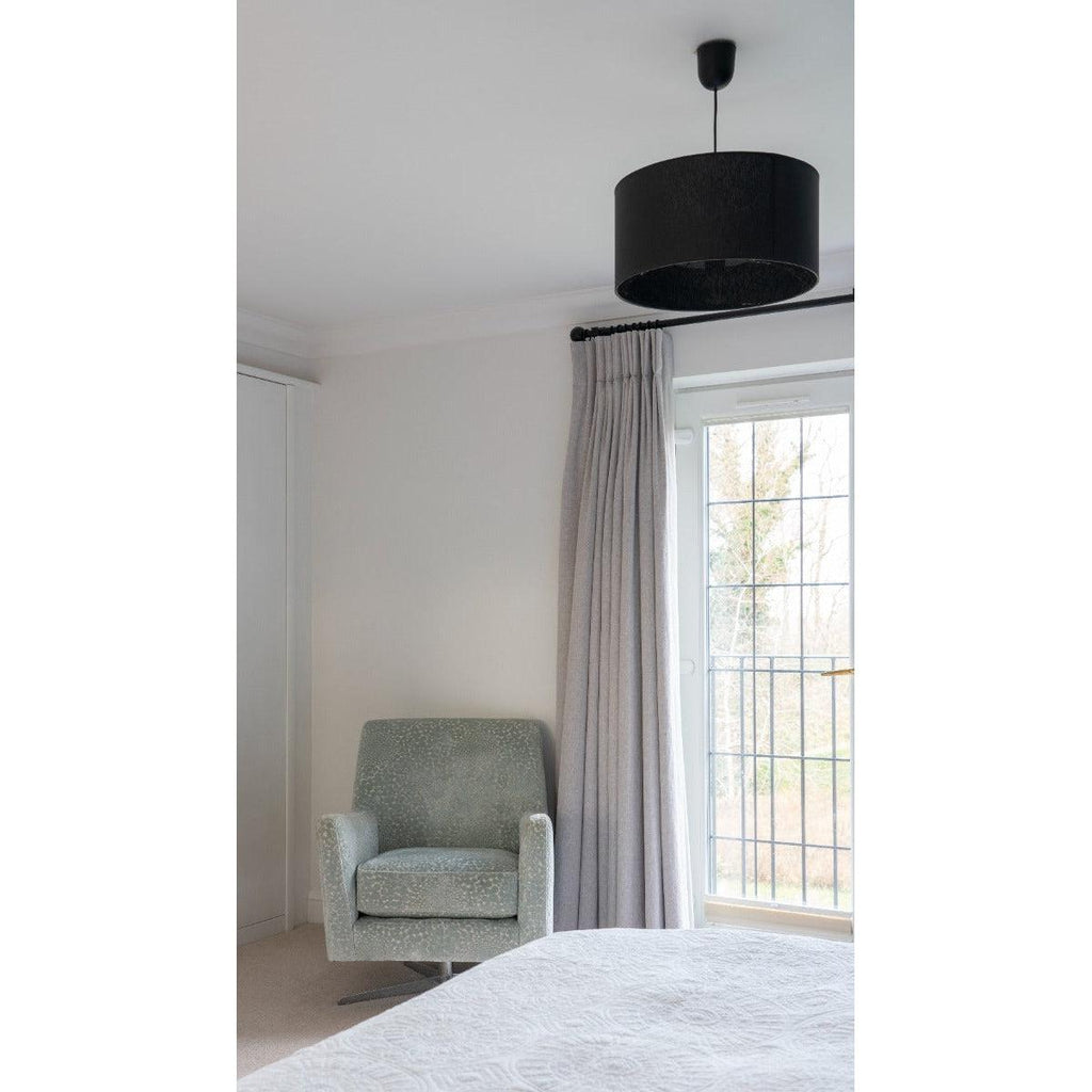 Black 1m Curtain Pole | From The Anvil-Poles-Yester Home