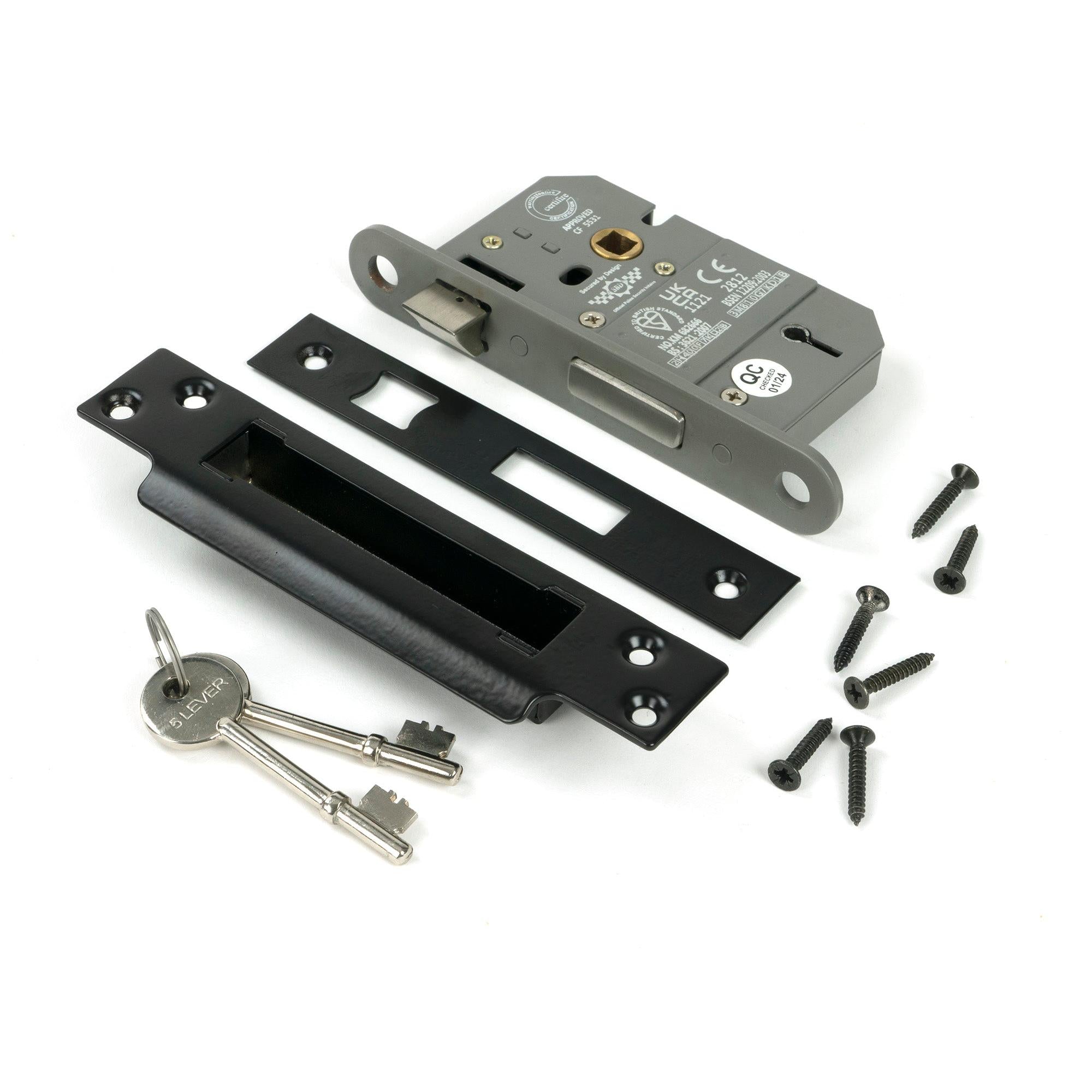 Black 2½" 5 Lever BS Sash Lock | From The Anvil - Sash Locks - From The Anvil - Yester Home