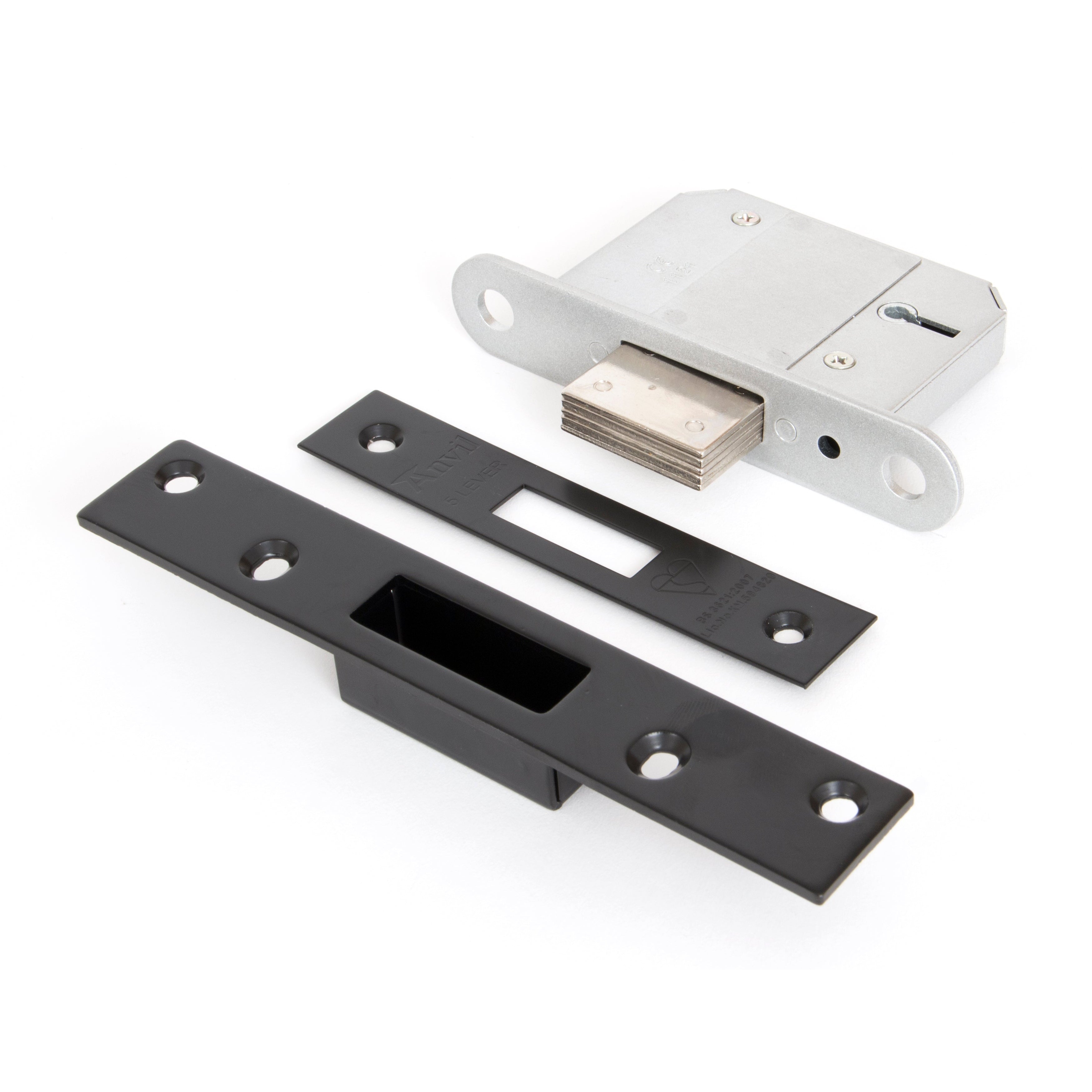 Black 2½" BS 5 Lever Deadlock | From The Anvil-Deadlocks & Deadbolts-Yester Home