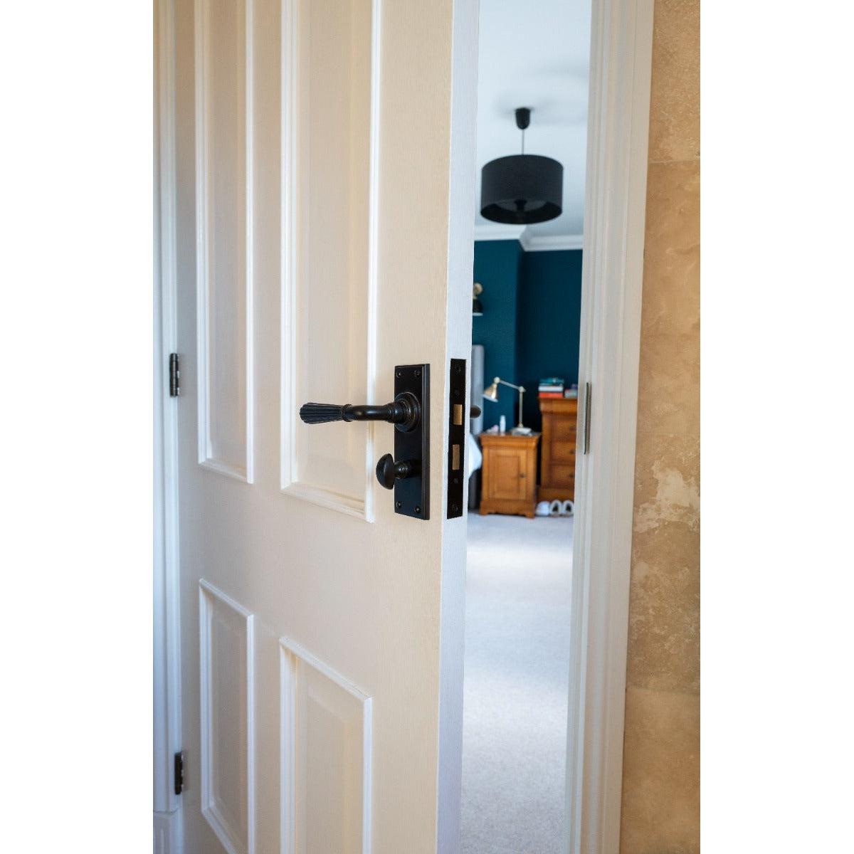 Black 2½" Bathroom Mortice Lock | From The Anvil-Bathroom Locks-Yester Home