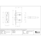 Black 2½" Bathroom Mortice Lock | From The Anvil-Bathroom Locks-Yester Home
