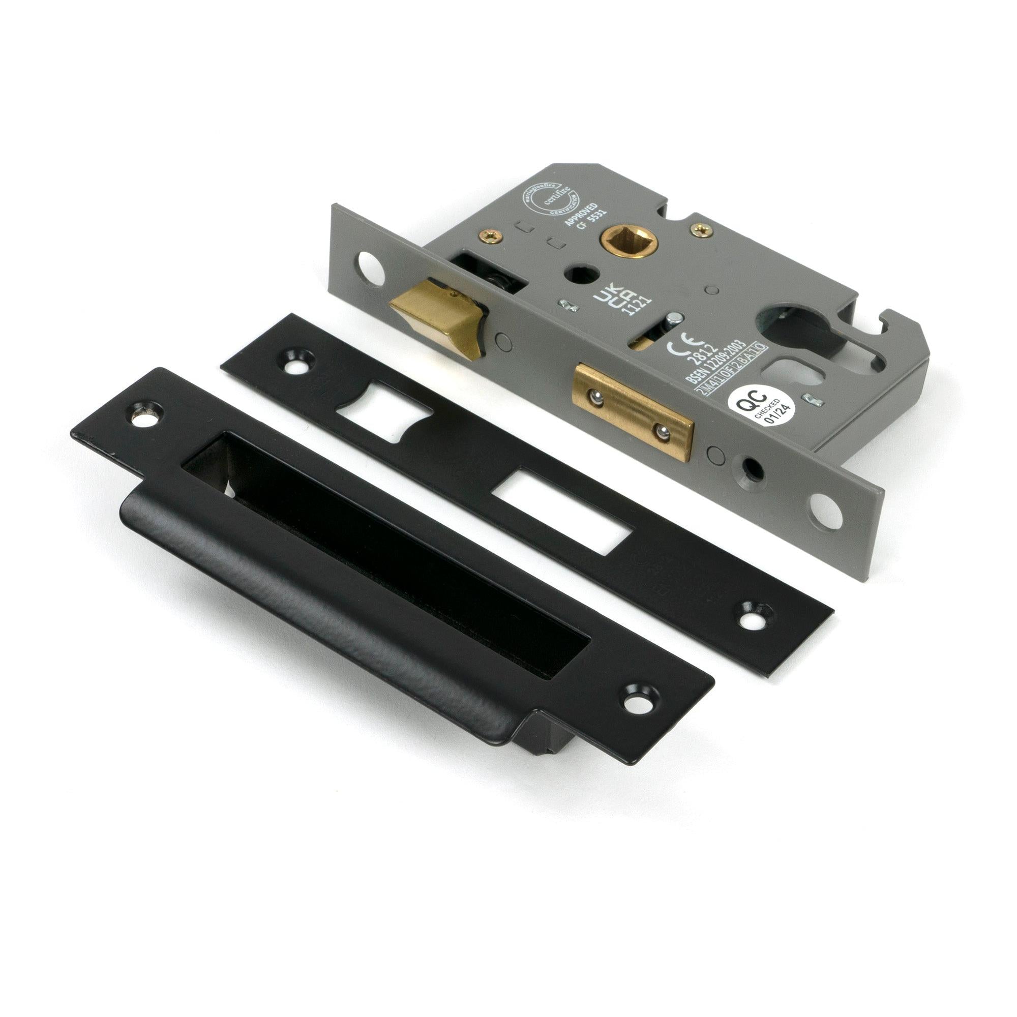 Black 2½" Euro Profile Sash Lock | From The Anvil - Euro Locks - From The Anvil - Yester Home