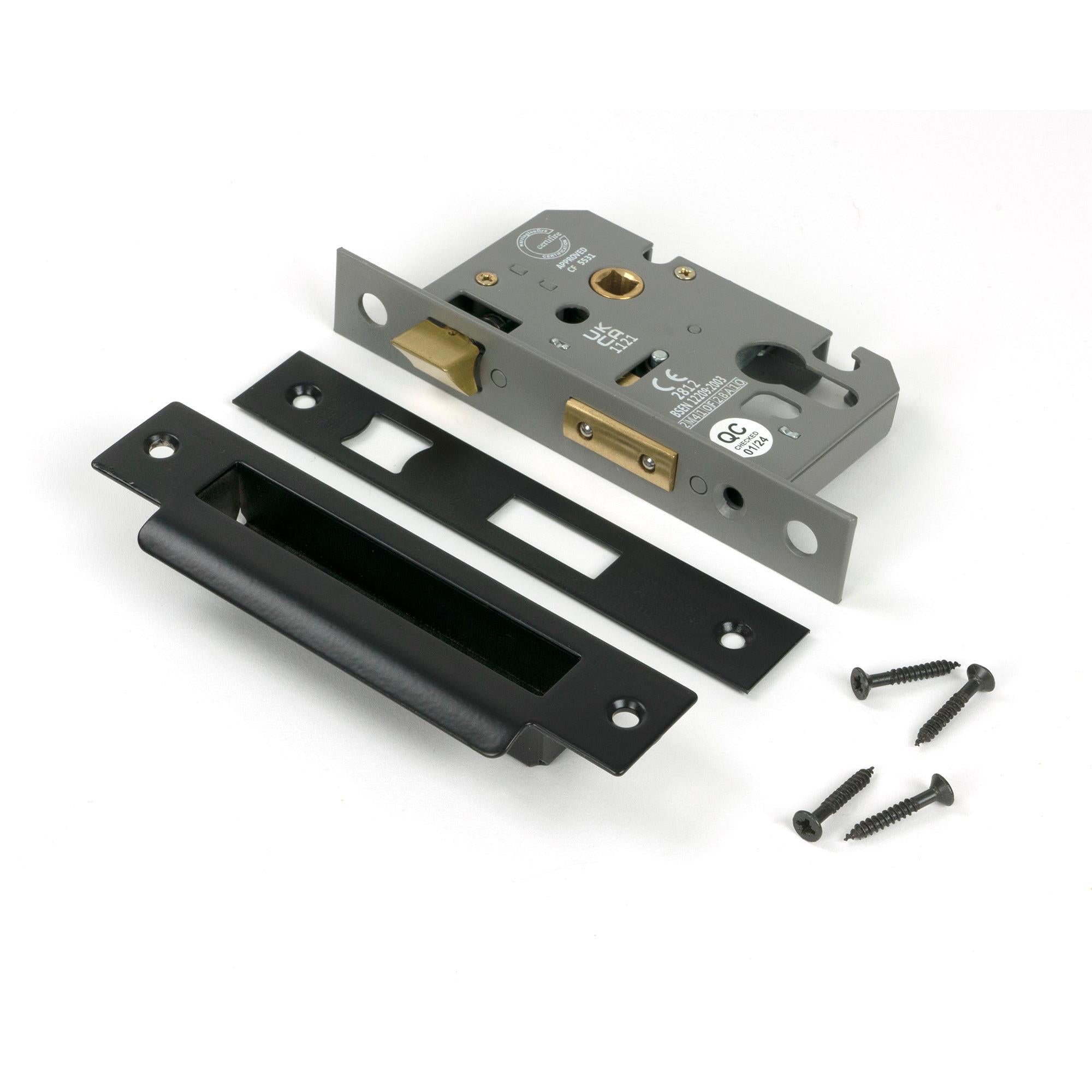 Black 2½" Euro Profile Sash Lock | From The Anvil - Euro Locks - From The Anvil - Yester Home