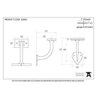 Black 2" Handrail Bracket | From The Anvil-Handrail Brackets-Yester Home