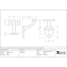 Black 2" Handrail Bracket | From The Anvil - Handrail Brackets - From The Anvil - Yester Home