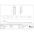 Black 24" Hook & Band Hinge - Cranked (pair) | From The Anvil-Hook & Band Hinges-Yester Home