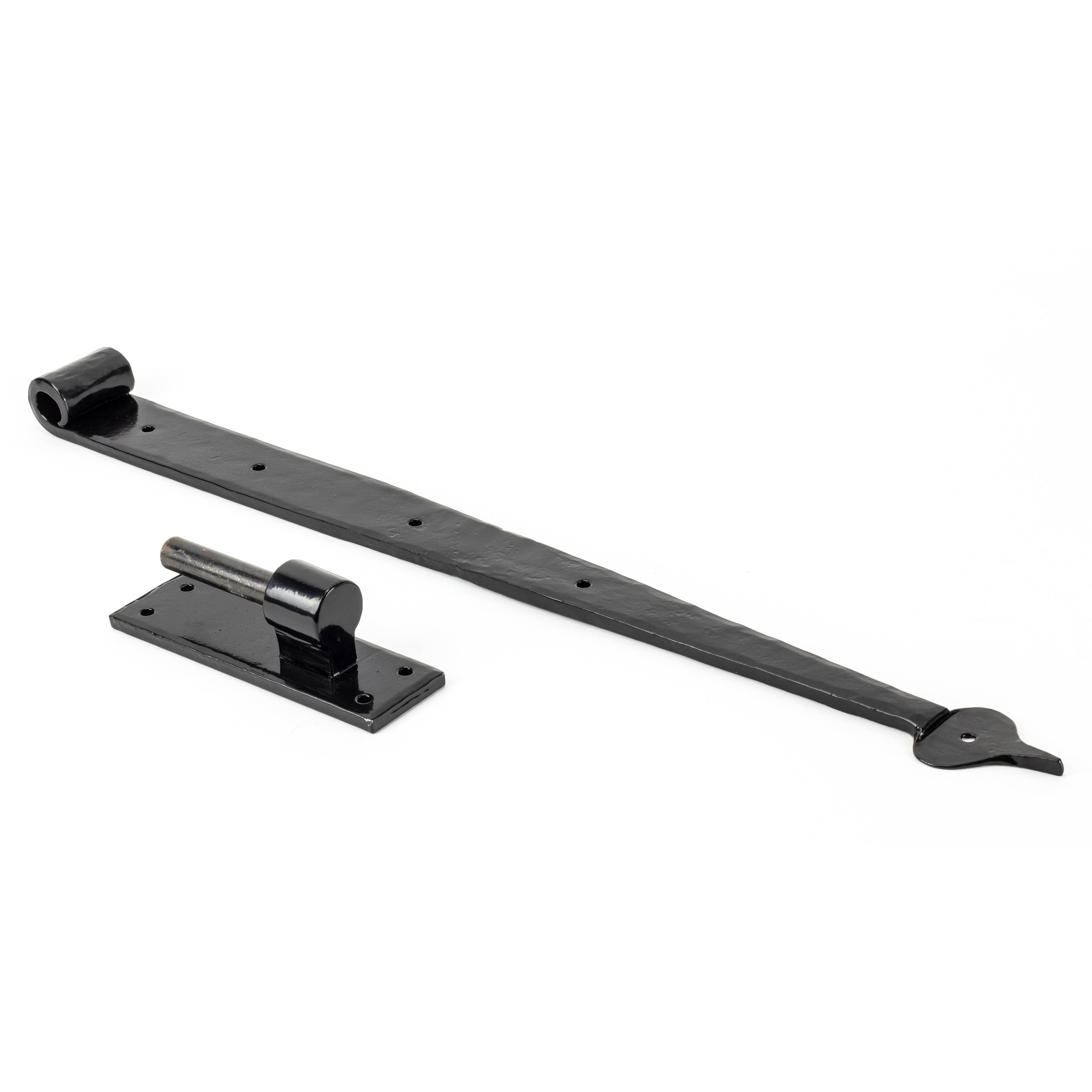 Black 24" Hook & Band Hinge (pair) | From The Anvil-Hook & Band Hinges-Yester Home