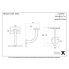 Black 2.5" Handrail Bracket | From The Anvil-Handrail Brackets-Yester Home