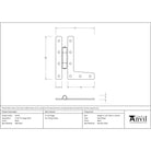 Black 3¼" HL Hinge (pair) | From The Anvil-H & HL Hinges-Yester Home