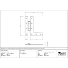 Black 3¼" HL Hinge (pair) | From The Anvil - H & HL Hinges - From The Anvil - Yester Home