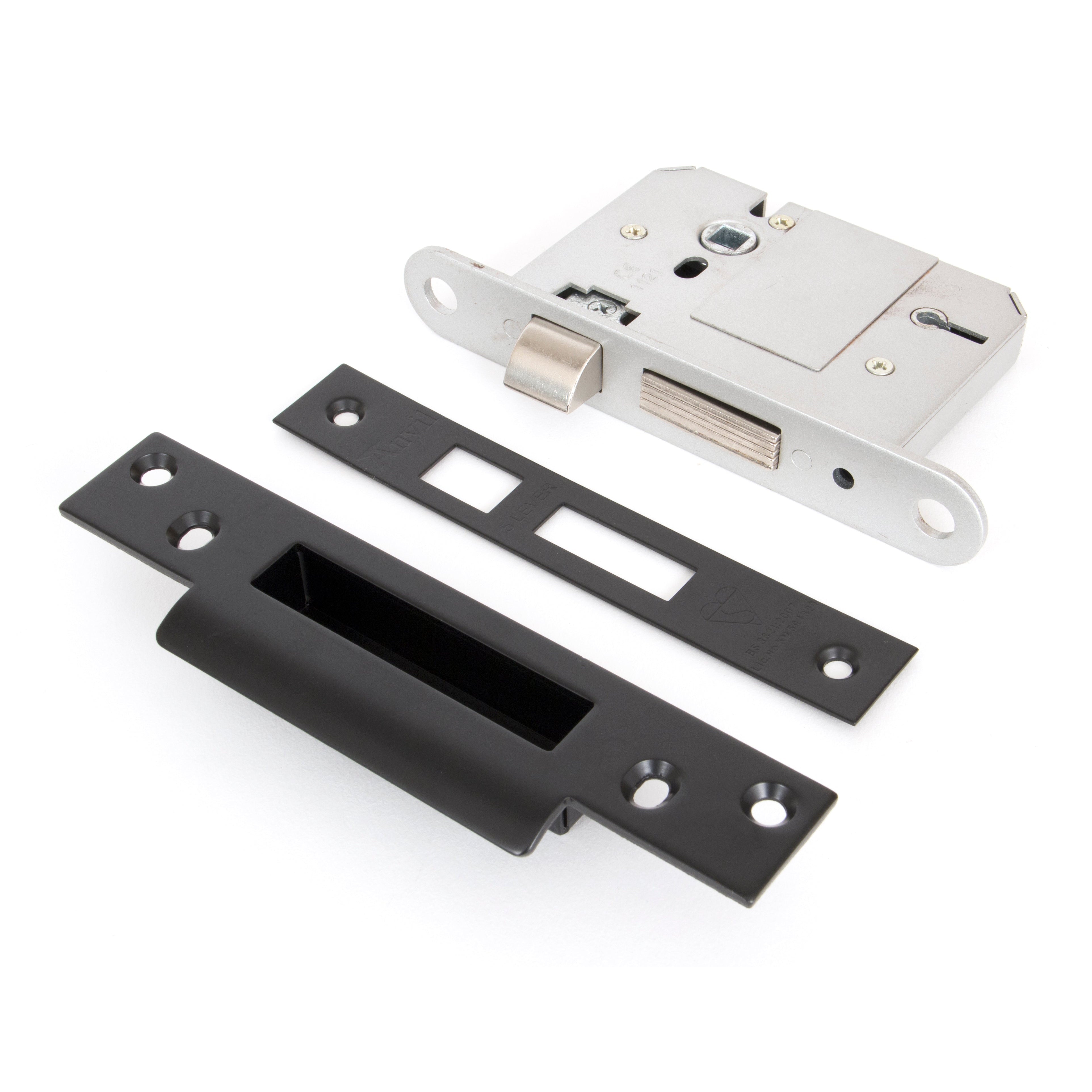Black 3" 5 Lever BS Sash Lock | From The Anvil-Sash Locks-Yester Home