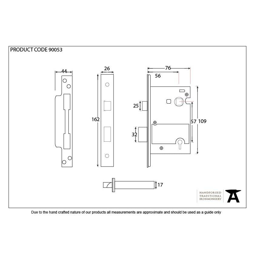 Black 3" 5 Lever Heavy Duty BS Sash Lock | From The Anvil