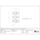 Black 3" Ball Bearing Butt Hinge (pair) | From The Anvil-Butt Hinges-Yester Home