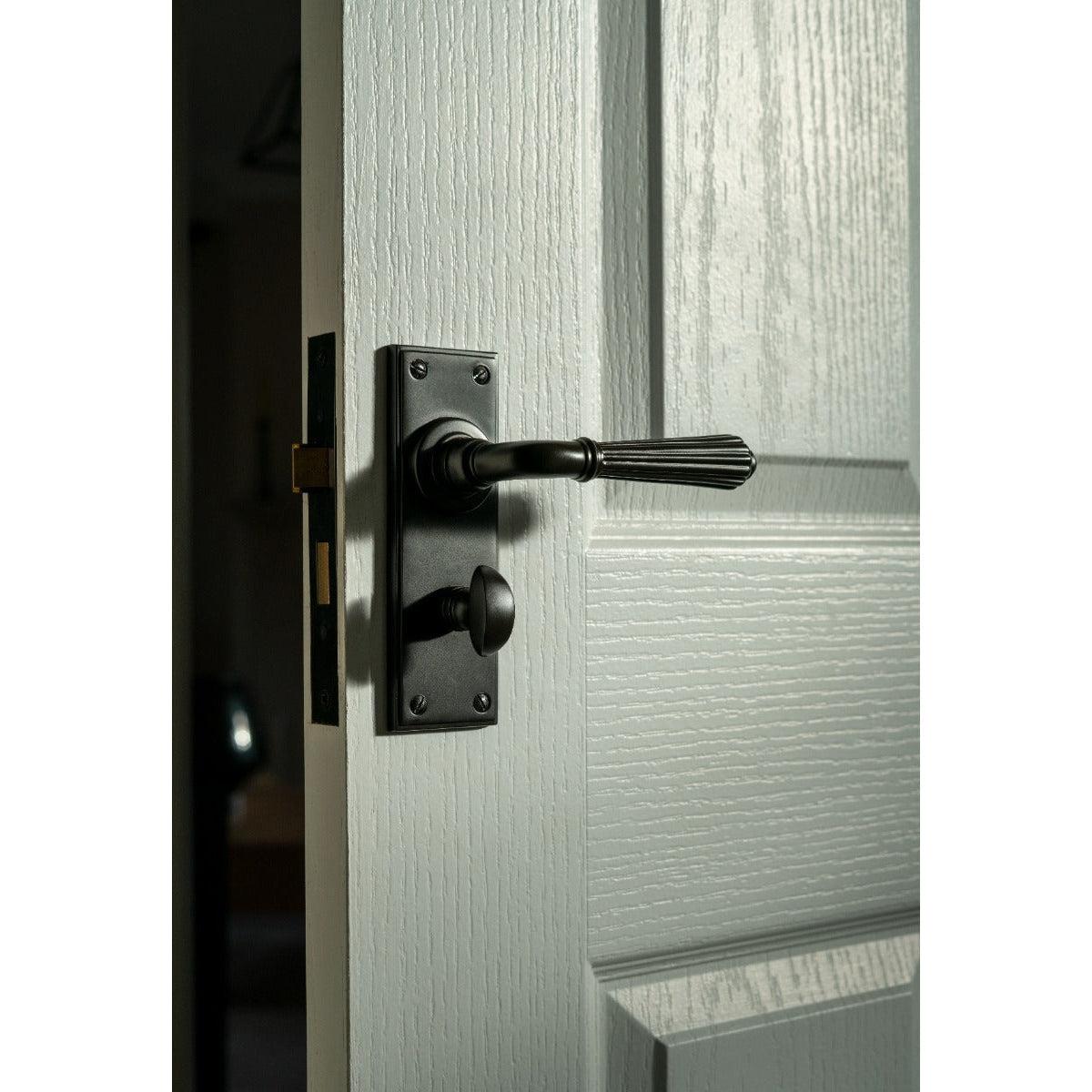 Black 3" Bathroom Mortice Lock | From The Anvil-Bathroom Locks-Yester Home