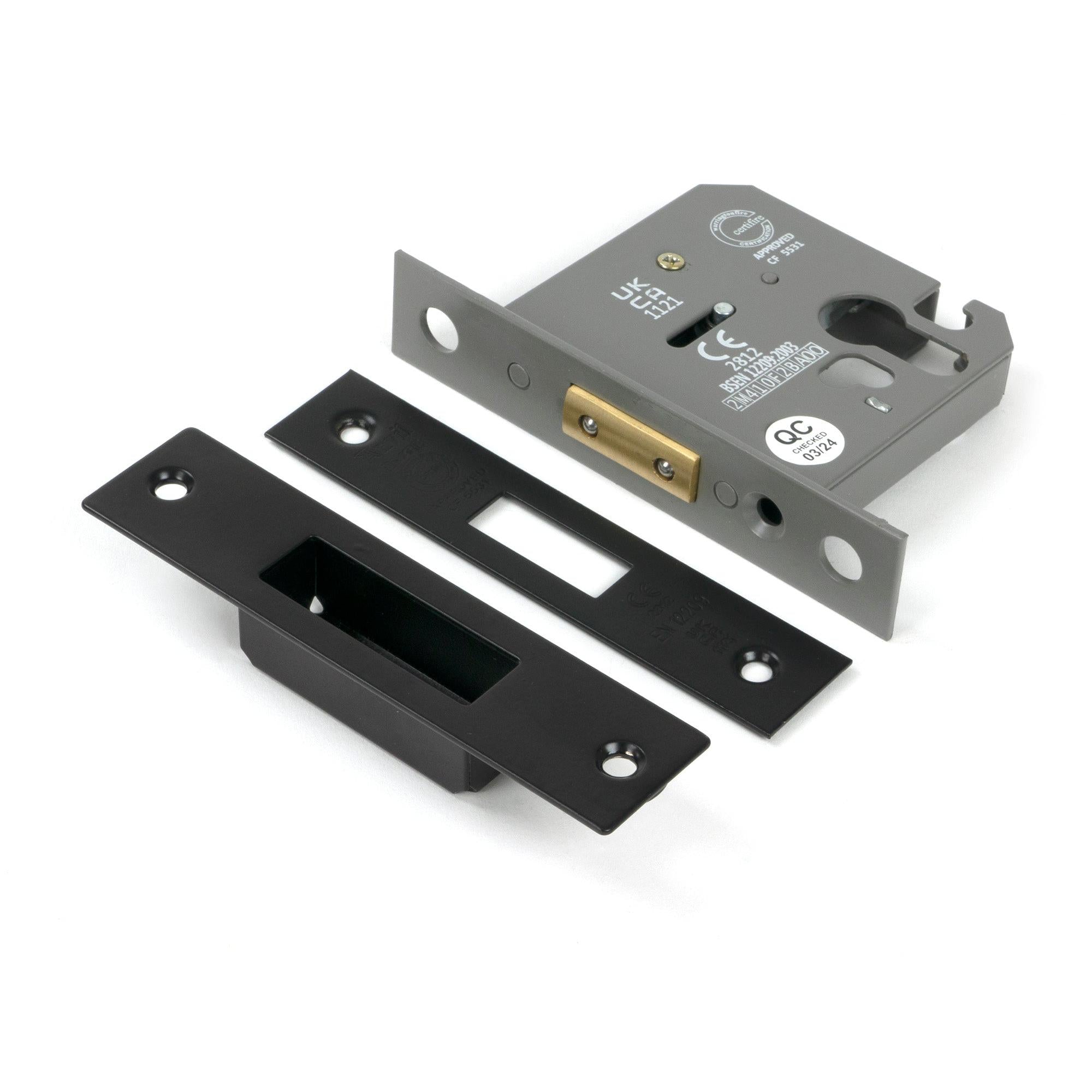 Black 3" Euro Profile Dead Lock | From The Anvil - Deadlocks & Deadbolts - From The Anvil - Yester Home