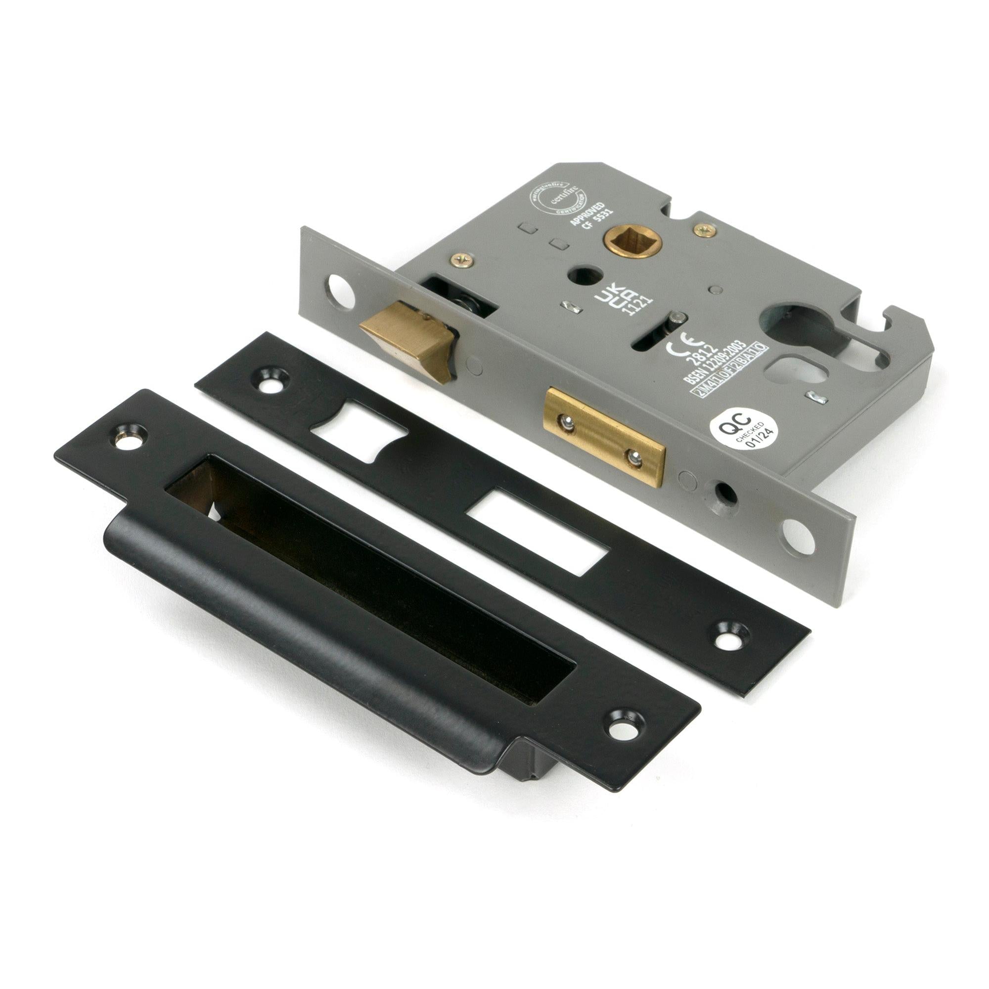 Black 3" Euro Profile Sash Lock | From The Anvil - Euro Locks - From The Anvil - Yester Home
