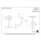 Black 3" Handrail Bracket | From The Anvil-Handrail Brackets-Yester Home