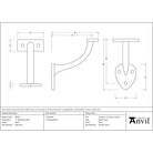 Black 3" Handrail Bracket | From The Anvil - Handrail Brackets - From The Anvil - Yester Home