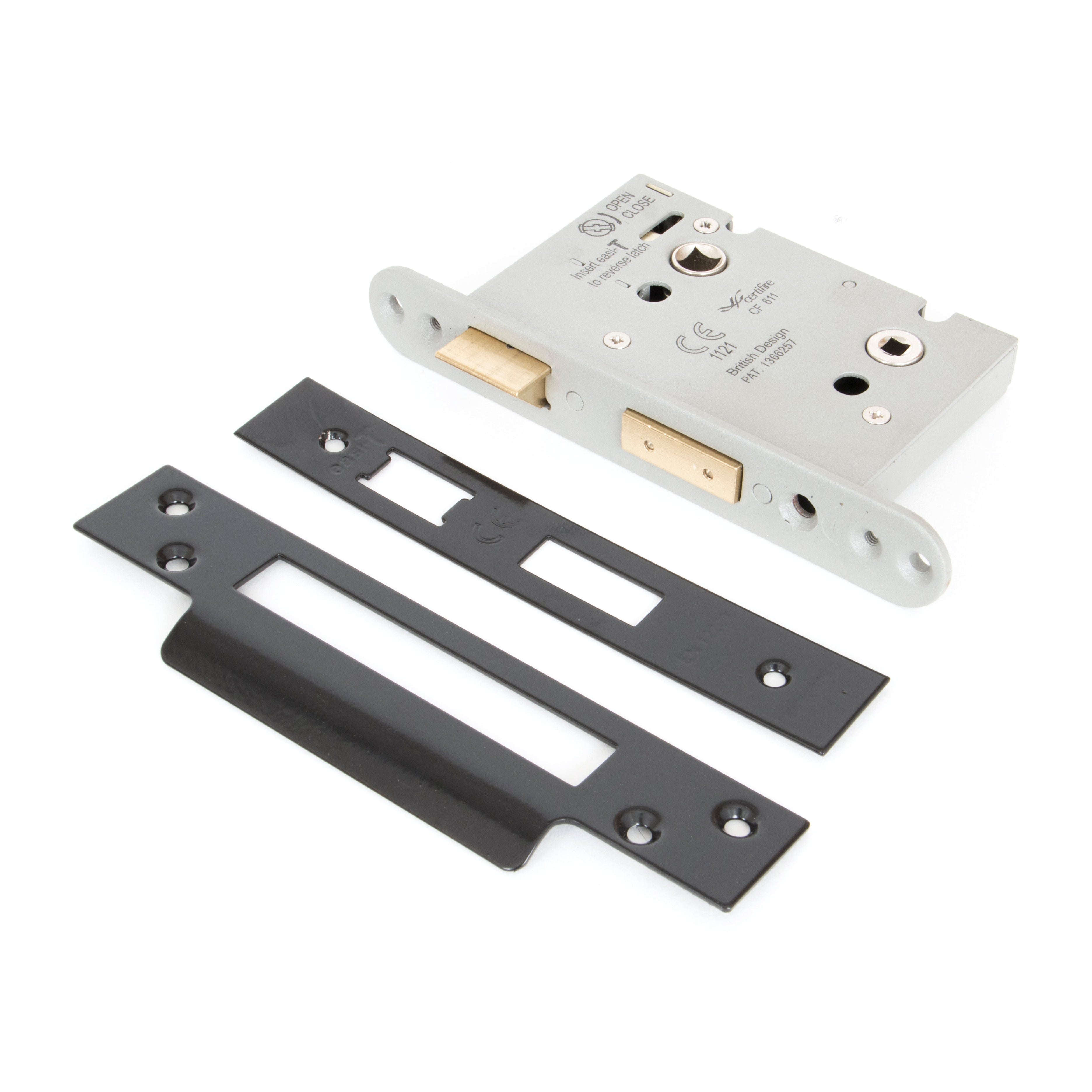 Black 3" Heavy Duty Bathroom Mortice Lock | From The Anvil-Bathroom Locks-Yester Home