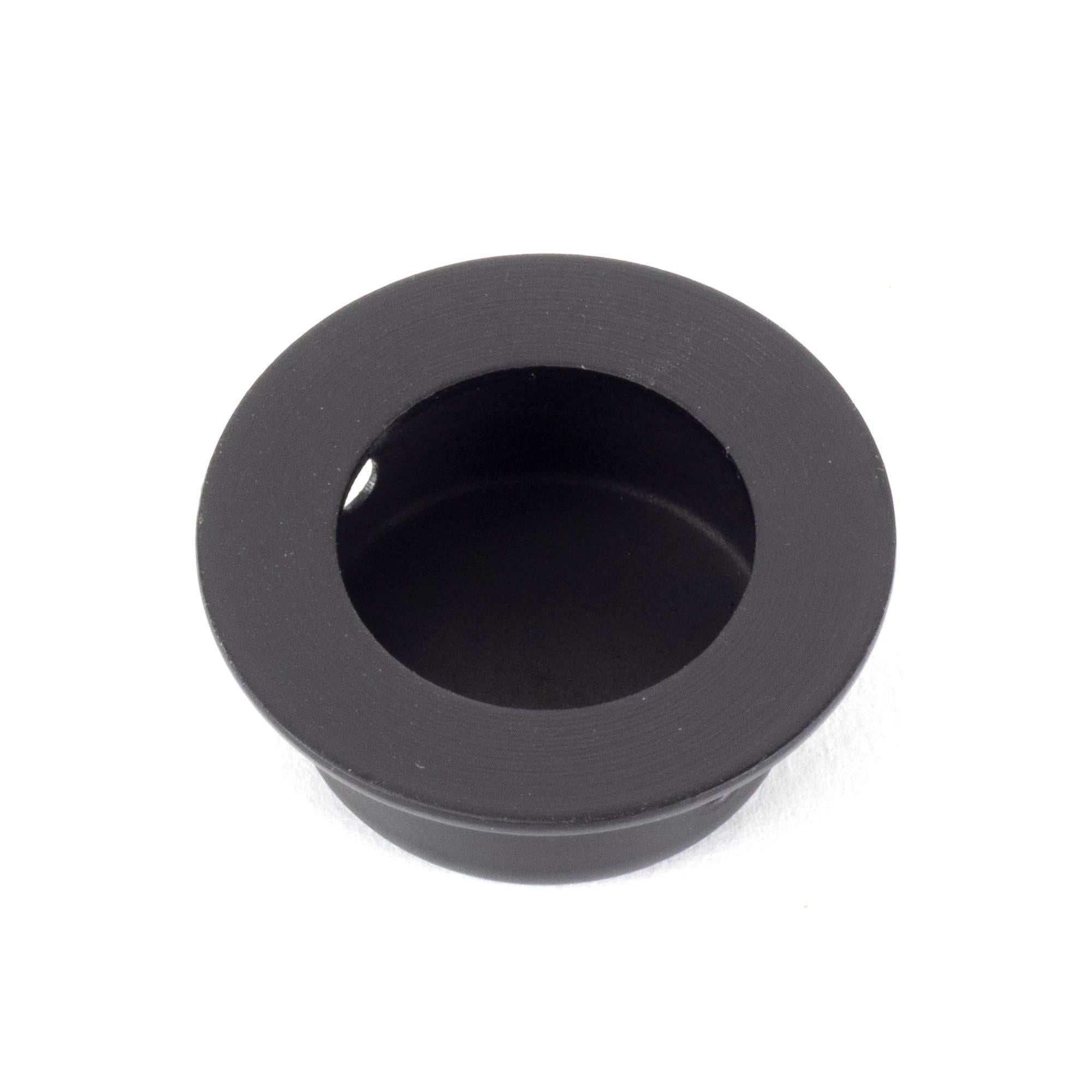 Black 30mm Ø Small Flush Pull | From The Anvil - Pocket Door Hardware - From The Anvil - Yester Home