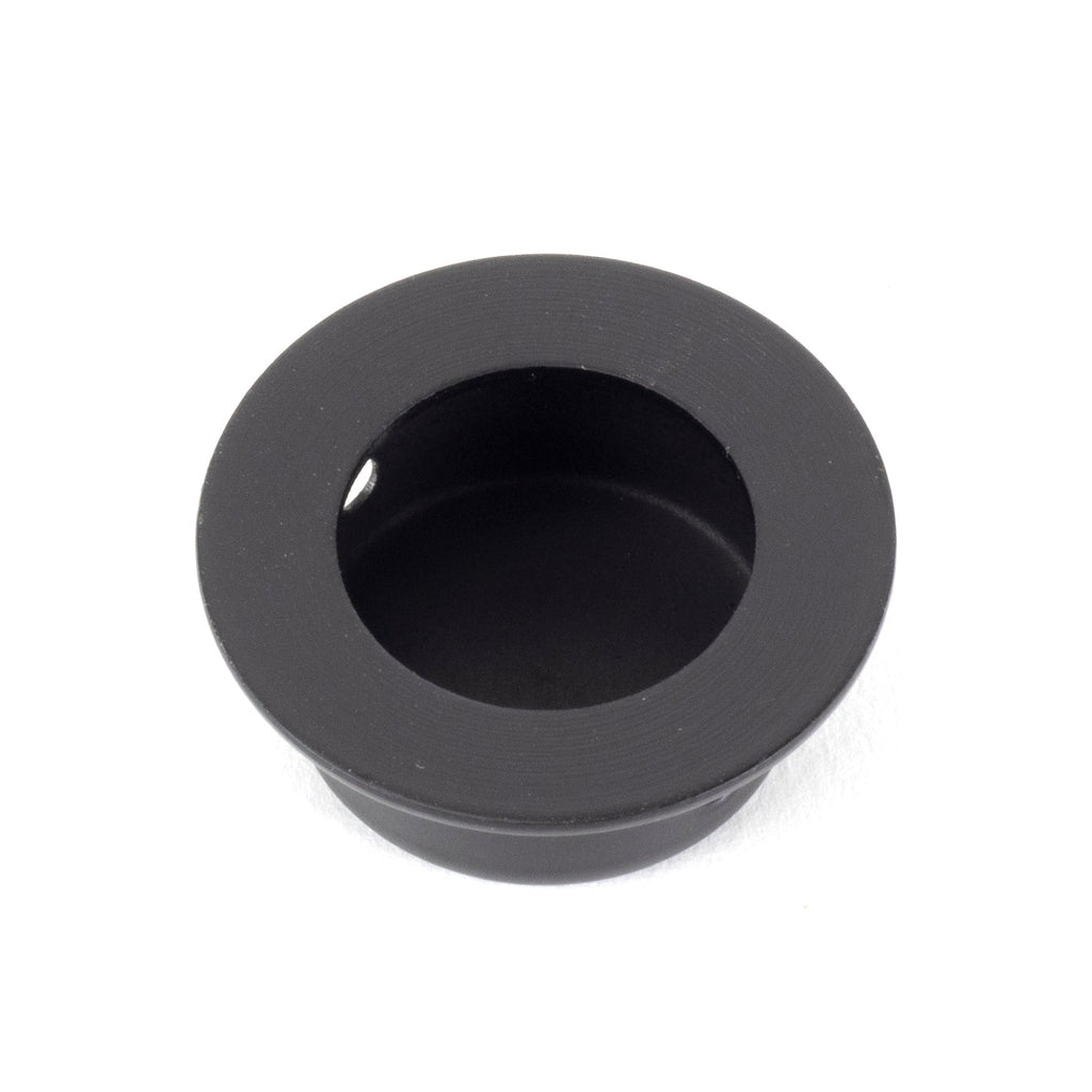 Black 30mm Ø Small Flush Pull | From The Anvil-Pocket Door Hardware-Yester Home