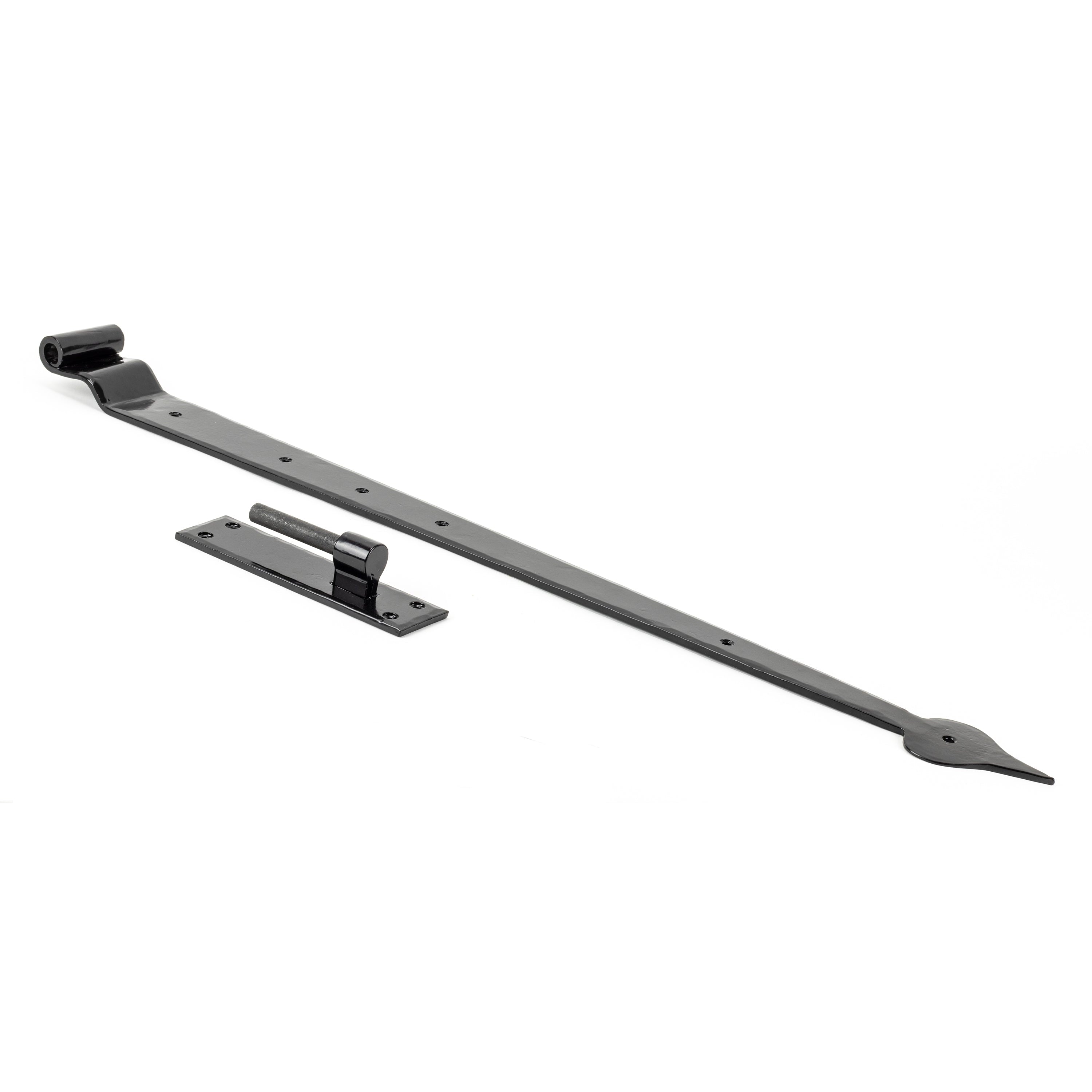 Black 35" Hook & Band Hinge - Cranked (pair) | From The Anvil-Hook & Band Hinges-Yester Home