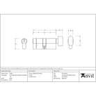 Black 35/35 6pin Euro Cylinder/Thumbturn KA | From The Anvil - Euro Cylinders - From The Anvil - Yester Home