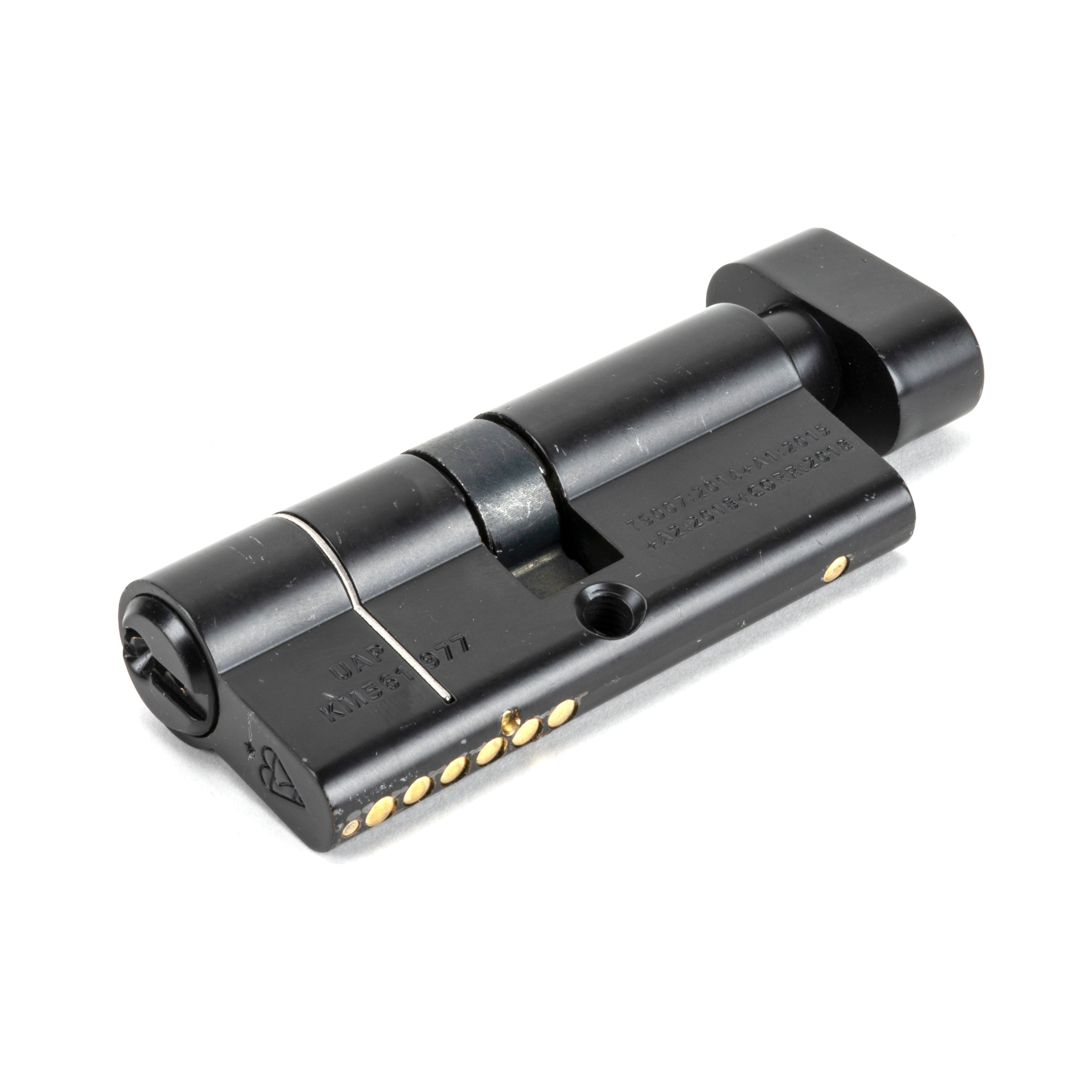 Black 35/35 6pin Euro Cylinder/Thumbturn KA | From The Anvil-Euro Cylinders-Yester Home