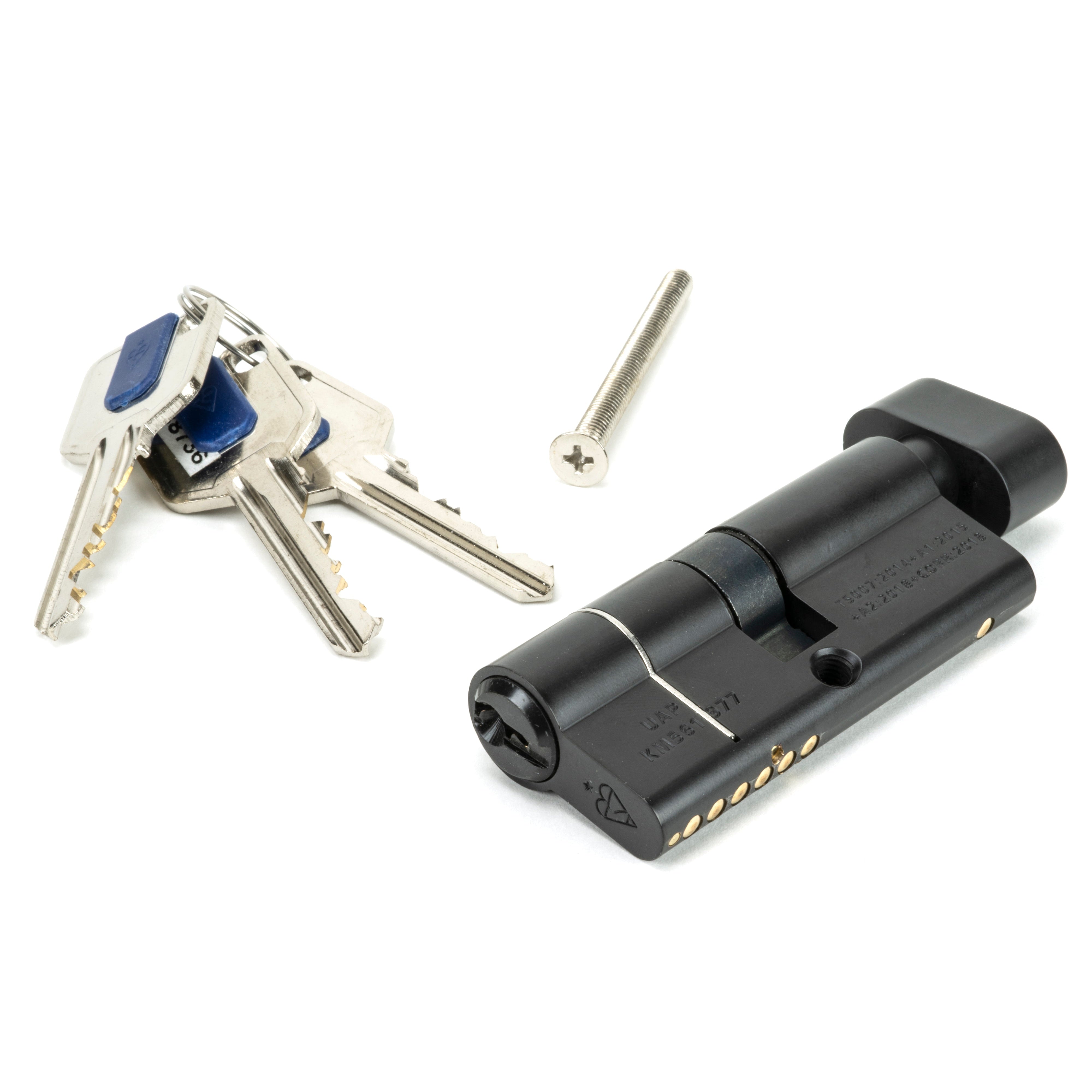 Black 35/35 6pin Euro Cylinder/Thumbturn KD | From The Anvil-Euro Cylinders-Yester Home