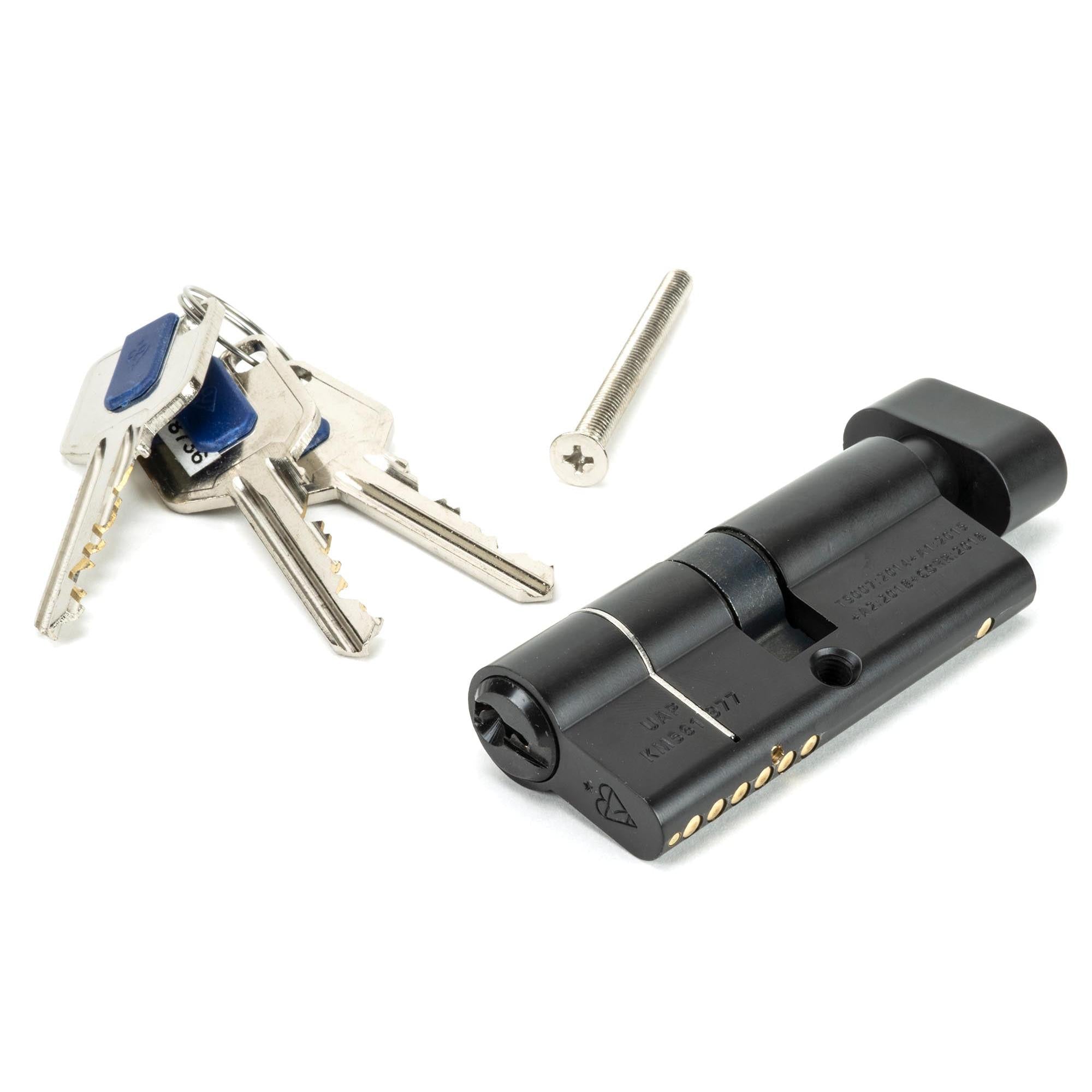 Black 35/35 6pin Euro Cylinder/Thumbturn KD | From The Anvil - Euro Cylinders - From The Anvil - Yester Home