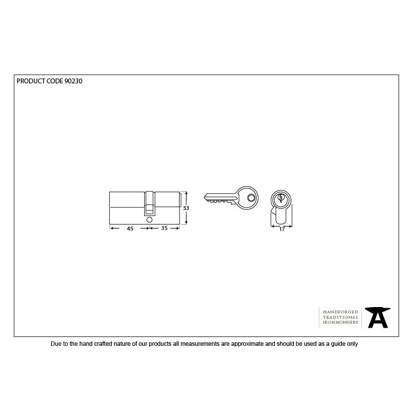 Black 35/45 6pin Euro Cylinder | From The Anvil-Euro Cylinders-Yester Home