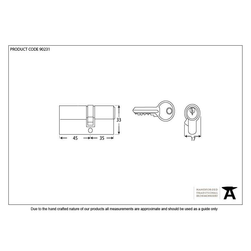 Black 35/45 6pin Euro Cylinder KA | From The Anvil-Euro Cylinders-Yester Home