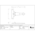 Black 4" Arrow Head T Hinge (pair) | From The Anvil-T Hinges-Yester Home