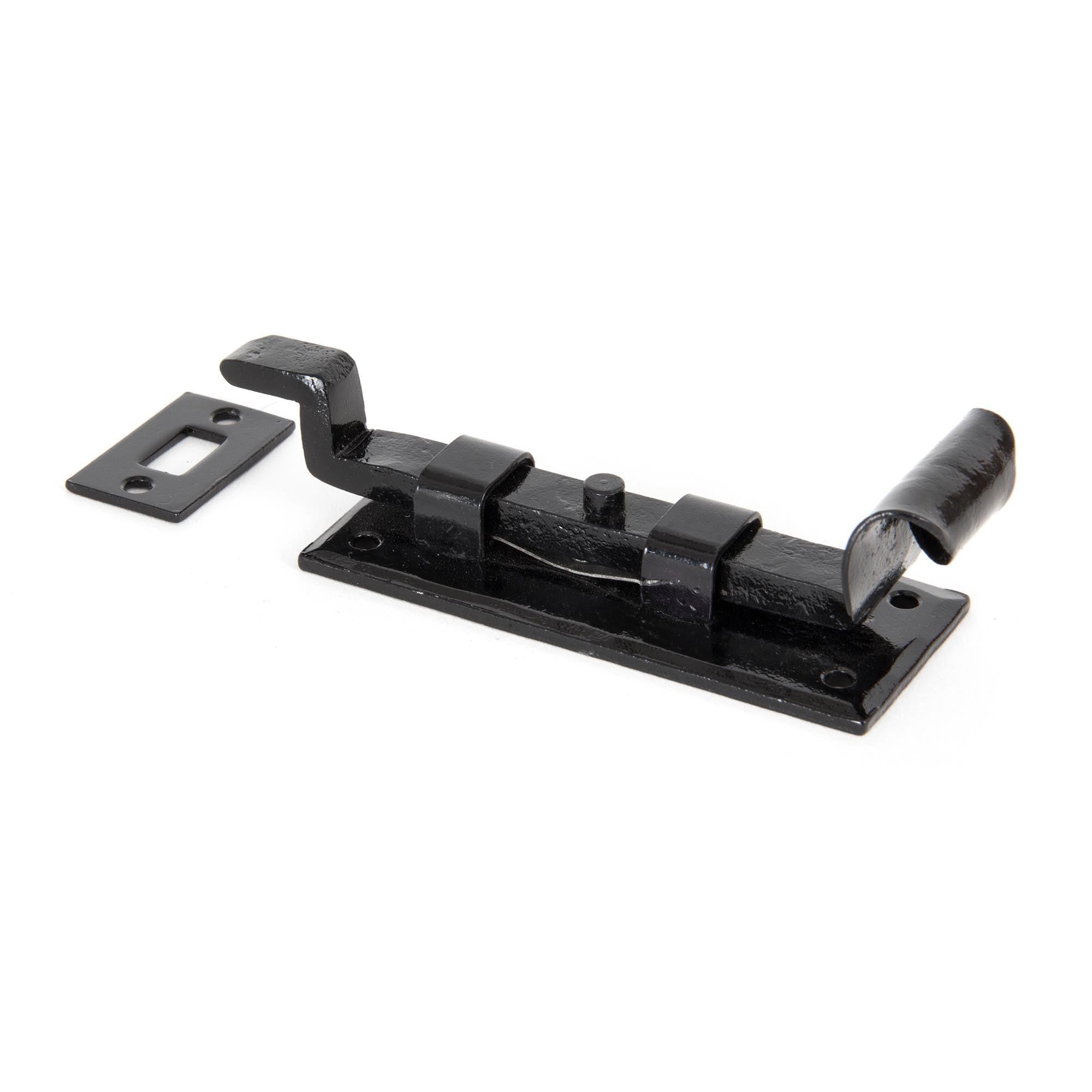 Black 4" Cranked Door Bolt | From The Anvil - Bolts - From The Anvil - Yester Home