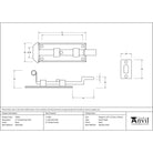 Black 4" Cranked Door Bolt | From The Anvil - Bolts - From The Anvil - Yester Home