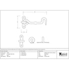 Black 4" Forged Cabin Hook | From The Anvil-Cabin Hooks-Yester Home