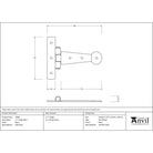 Black 4" Penny End T Hinge (pair) | From The Anvil-T Hinges-Yester Home