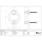 Black 4" Ring Door Knocker | From The Anvil-Bolt-Through Door Knockers-Yester Home