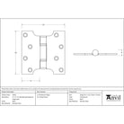 Black 4" x 2" x 4" Parliament Hinge (pair) ss | From The Anvil-Parliament Hinges-Yester Home