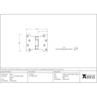 Black 4" x 3" x 5" Parliament Hinge (pair) ss | From The Anvil - Parliament Hinges - From The Anvil - Yester Home