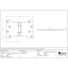 Black 4" x 4" x 6" Parliament Hinge (pair) ss | From The Anvil - Parliament Hinges - From The Anvil - Yester Home