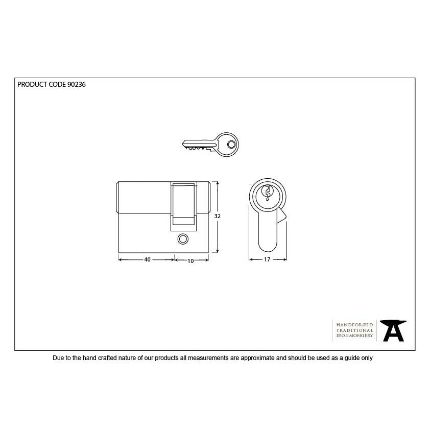 Black 40/10 6pin Single Cylinder | From The Anvil-Euro Cylinders-Yester Home