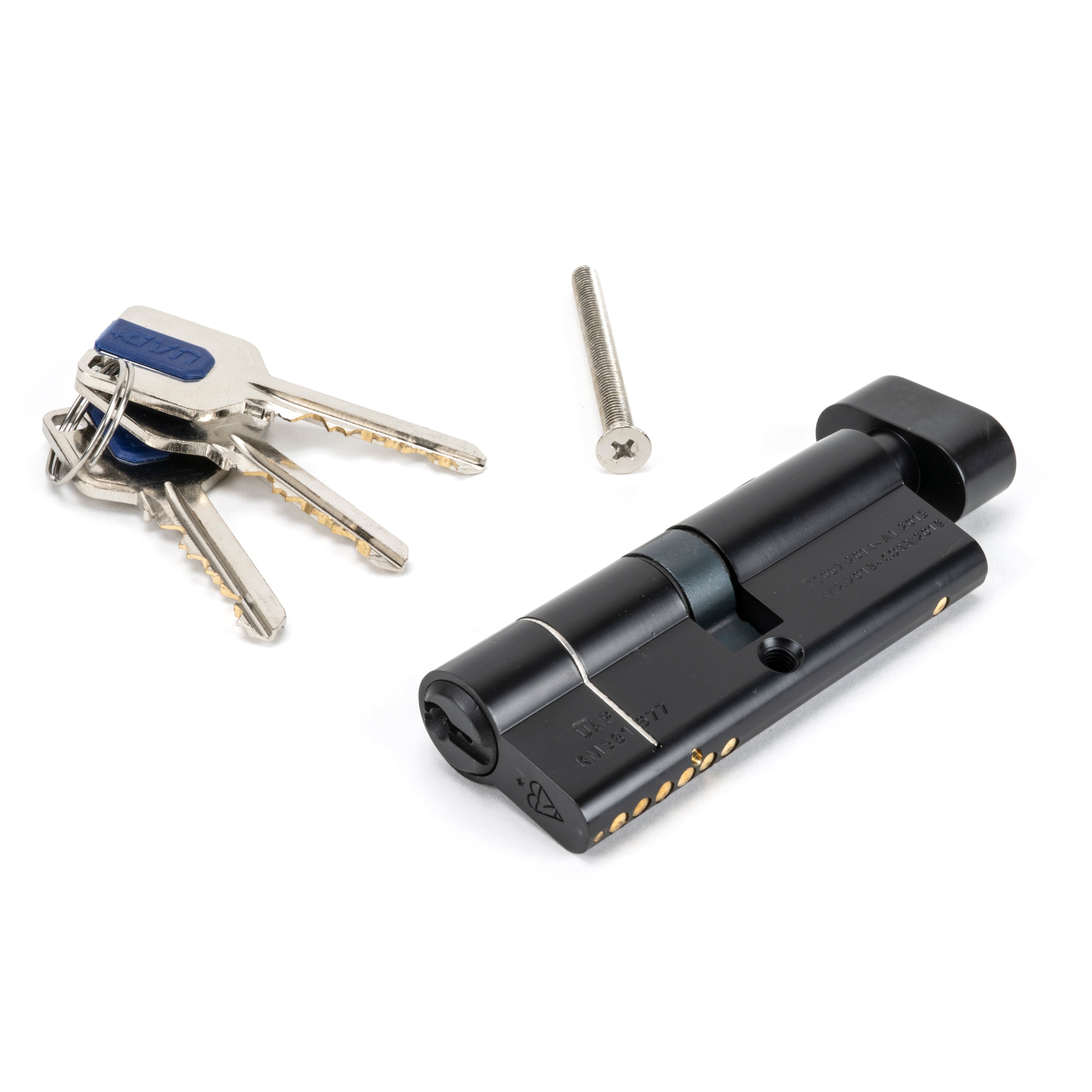 Black 40/40 6pin Euro Cylinder/Thumbturn | From The Anvil-Euro Cylinders-Yester Home