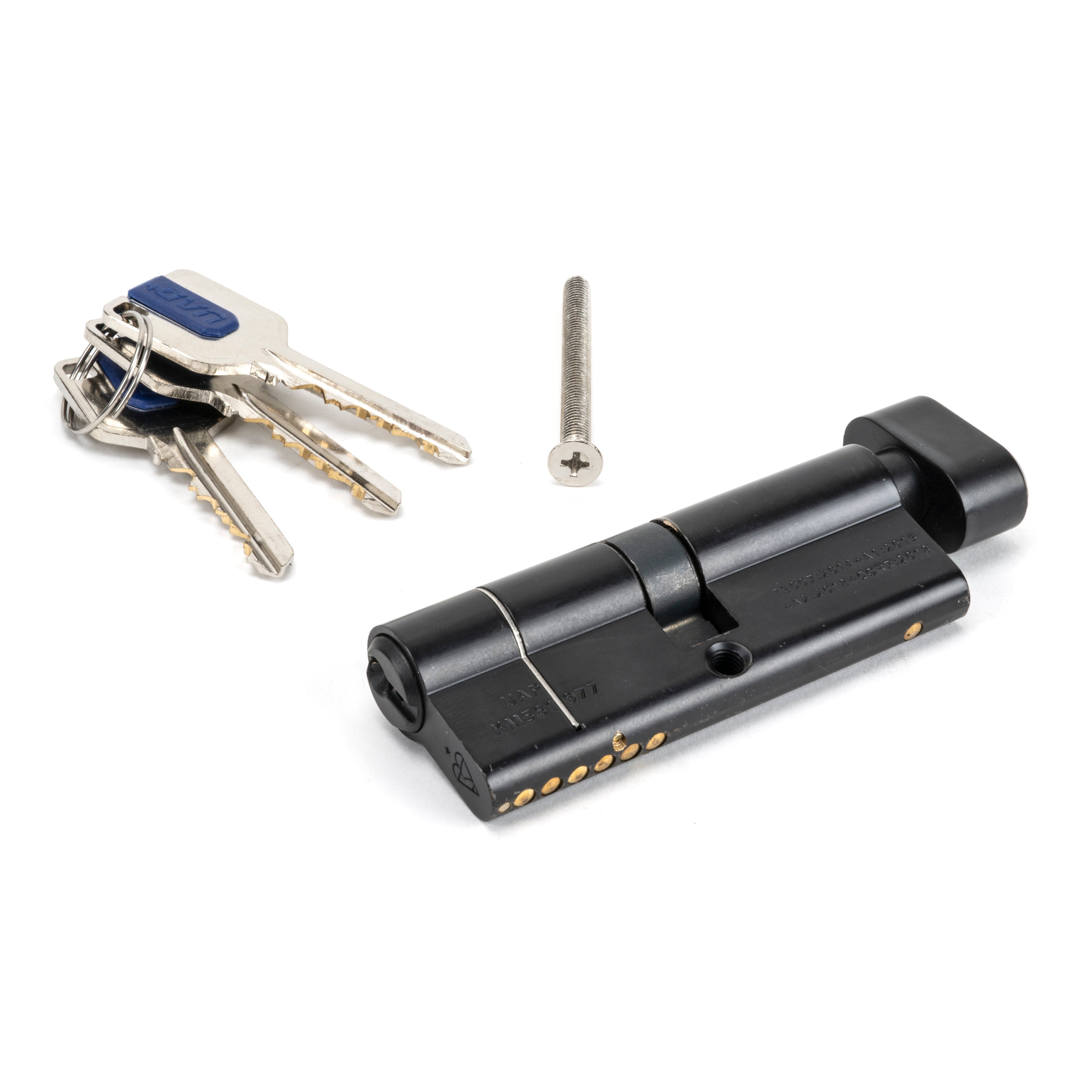 Black 40/40 6pin Euro Cylinder/Thumbturn KA | From The Anvil-Euro Cylinders-Yester Home